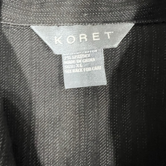 Koret Black Jean Jacket Women's Button Up 3/4 Sleeve Stretch Sz XL - Picture 7 of 10